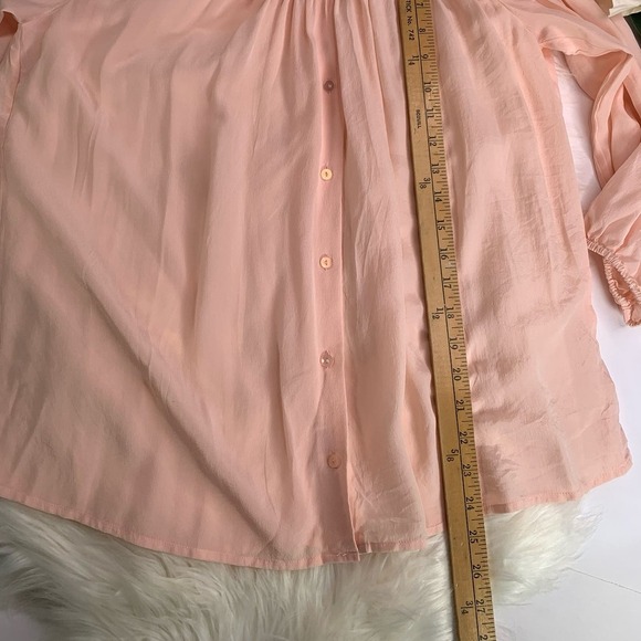Victoria's Secret SILK Smocked Pink Blouse Top - Picture 10 of 11